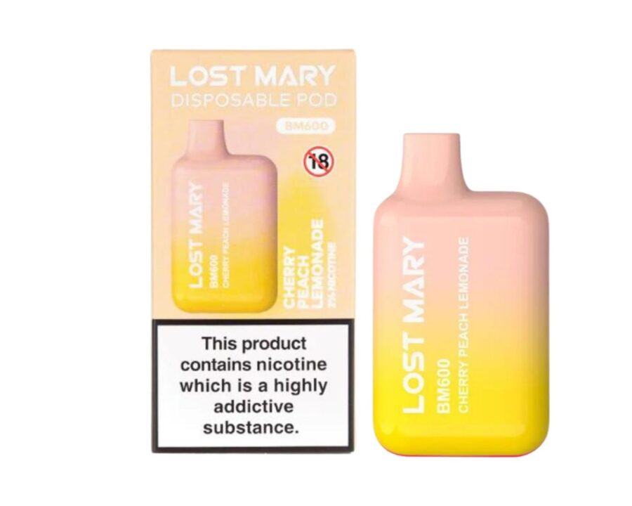 Lost Mary BM600 – Cherry Peach Lemonade (Jednorazová e-cigareta) 20MG JEDNORAZOVÉ E-CIGARETY - XMANIA Ireland 5
